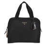 Authentic PRADA Vintage Nylon Tessuto Leather Tote Hand Bag Purse Black 9364I