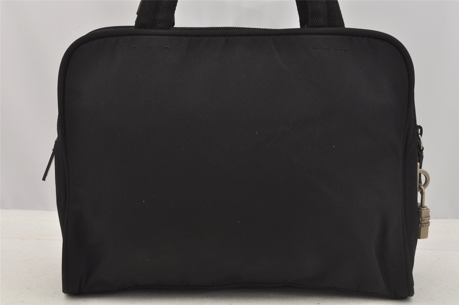 Authentic PRADA Vintage Nylon Tessuto Leather Tote Hand Bag Purse Black 9364I