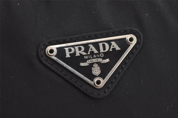 Authentic PRADA Vintage Nylon Tessuto Leather Tote Hand Bag Purse Black 9364I