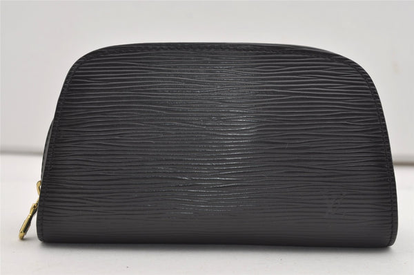 Authentic Louis Vuitton Epi Dauphine Cosmetic Pouch Black M48442 LV Junk 9365I