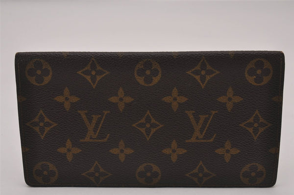 Authentic Louis Vuitton Monogram Bifold Long Wallet Purse 2Set Brown LV 9366I