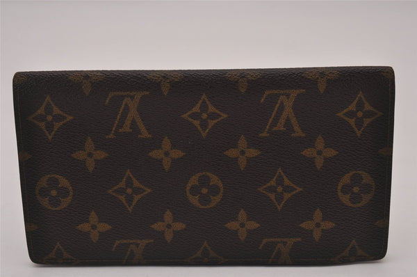 Authentic Louis Vuitton Monogram Bifold Long Wallet Purse 2Set Brown LV 9366I