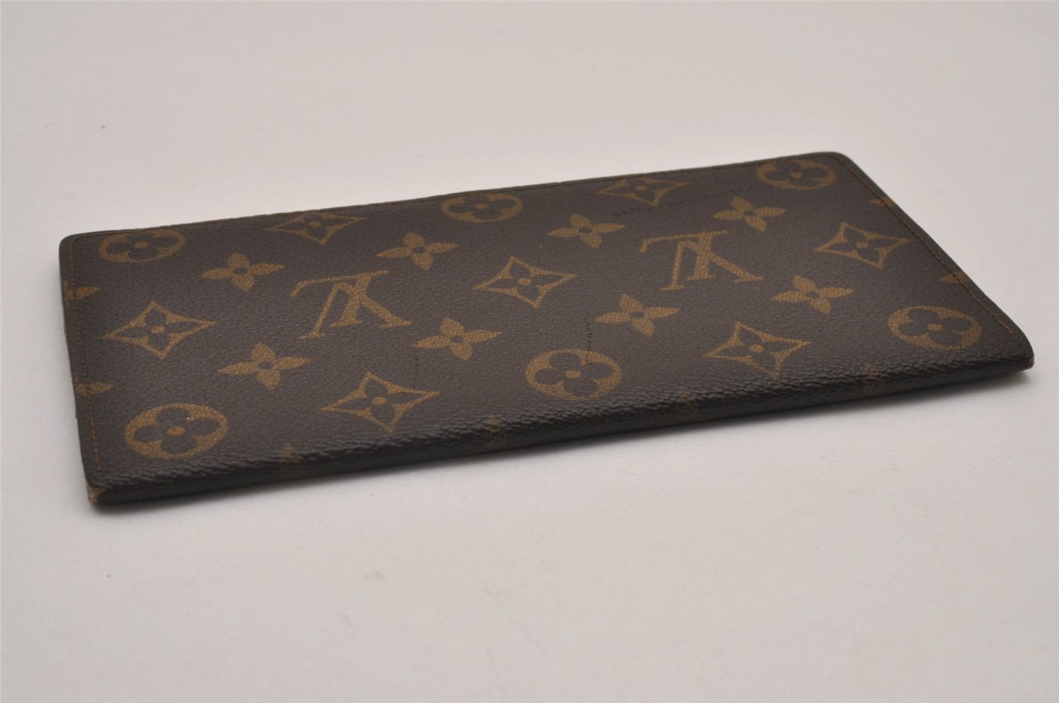 Authentic Louis Vuitton Monogram Bifold Long Wallet Purse 2Set Brown LV 9366I