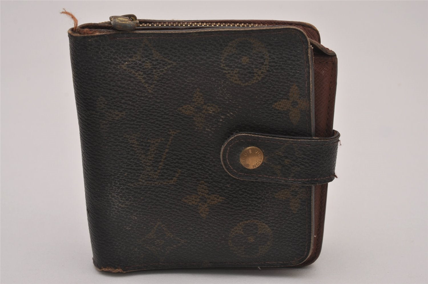 Authentic Louis Vuitton Monogram Bifold Long Wallet Purse 2Set Brown LV 9366I