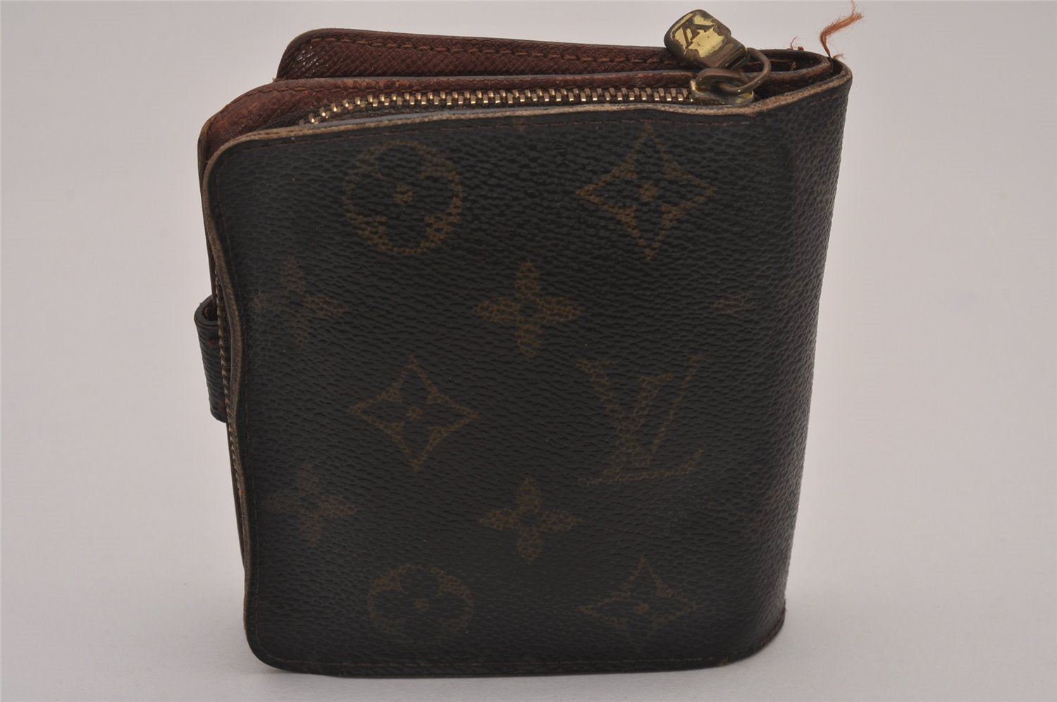 Authentic Louis Vuitton Monogram Bifold Long Wallet Purse 2Set Brown LV 9366I