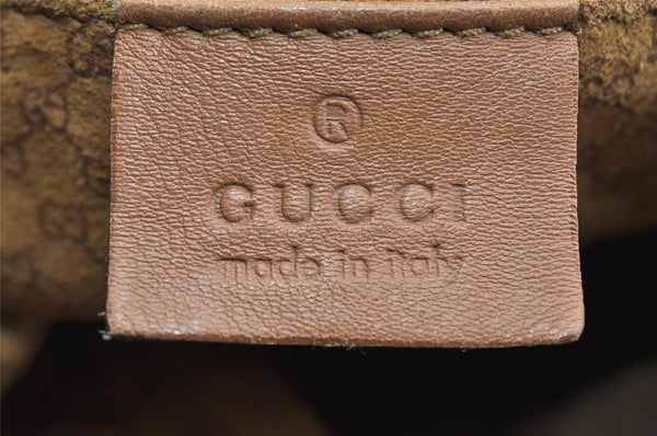 Authentic GUCCI Vintage Shoulder Hand Bag Purse Leather 0014288 Brown 9367I