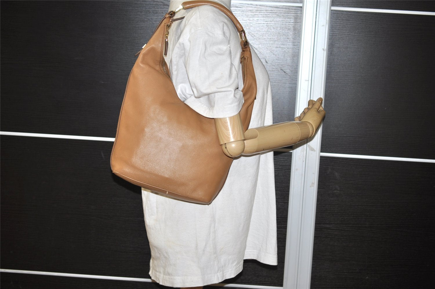 Authentic GUCCI Vintage Shoulder Hand Bag Purse Leather 0014288 Brown 9367I