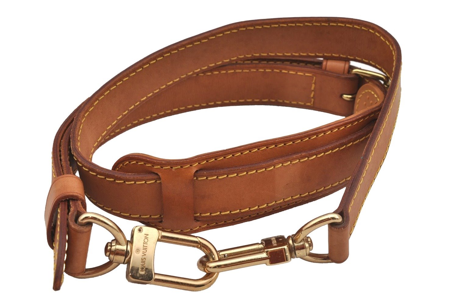 Authentic Louis Vuitton Leather Shoulder Strap Beige 36-43.3