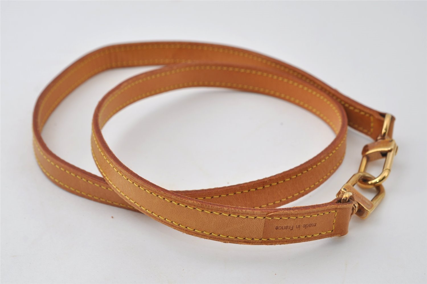 Authentic Louis Vuitton Leather Shoulder Strap Beige 39.4