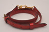 Authentic Louis Vuitton Leather Shoulder Strap Red 40.9-48" LV 9371I