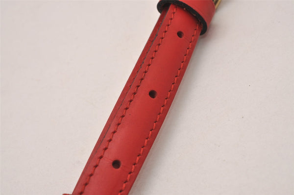 Authentic Louis Vuitton Leather Shoulder Strap Red 40.9-48" LV 9371I