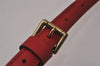 Authentic Louis Vuitton Leather Shoulder Strap Red 40.9-48" LV 9371I