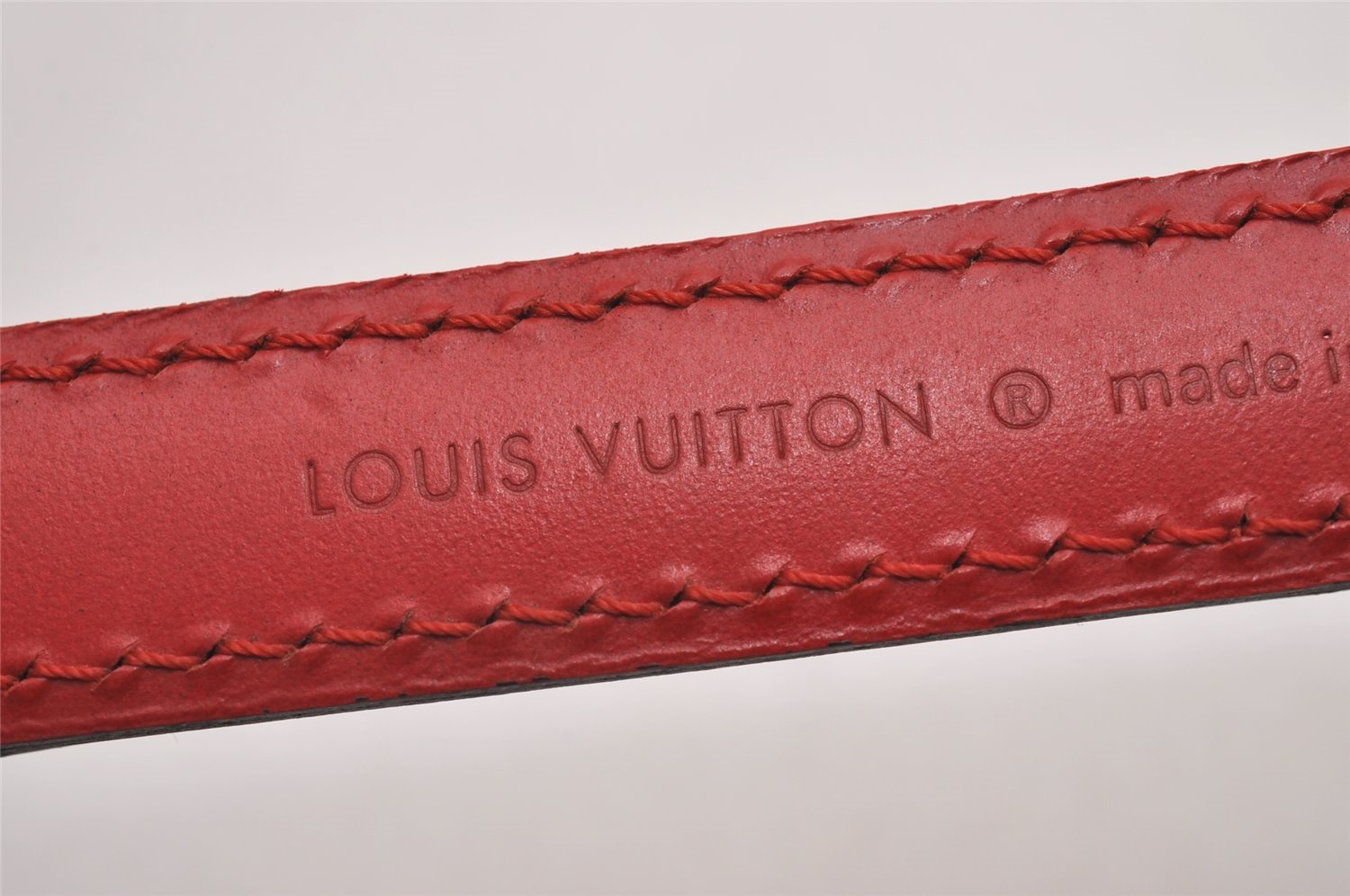 Authentic Louis Vuitton Leather Shoulder Strap Red 40.9-48