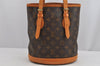 Authentic Louis Vuitton Monogram Bucket PM Shoulder Tote Bag M42238 Junk 9371J