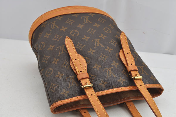 Authentic Louis Vuitton Monogram Bucket PM Shoulder Tote Bag M42238 Junk 9371J