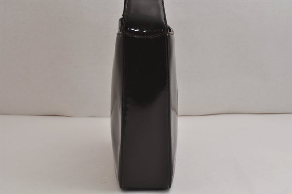 Authentic GUCCI Vintage Shoulder Hand Bag Purse GG Enamel Brown 9373J