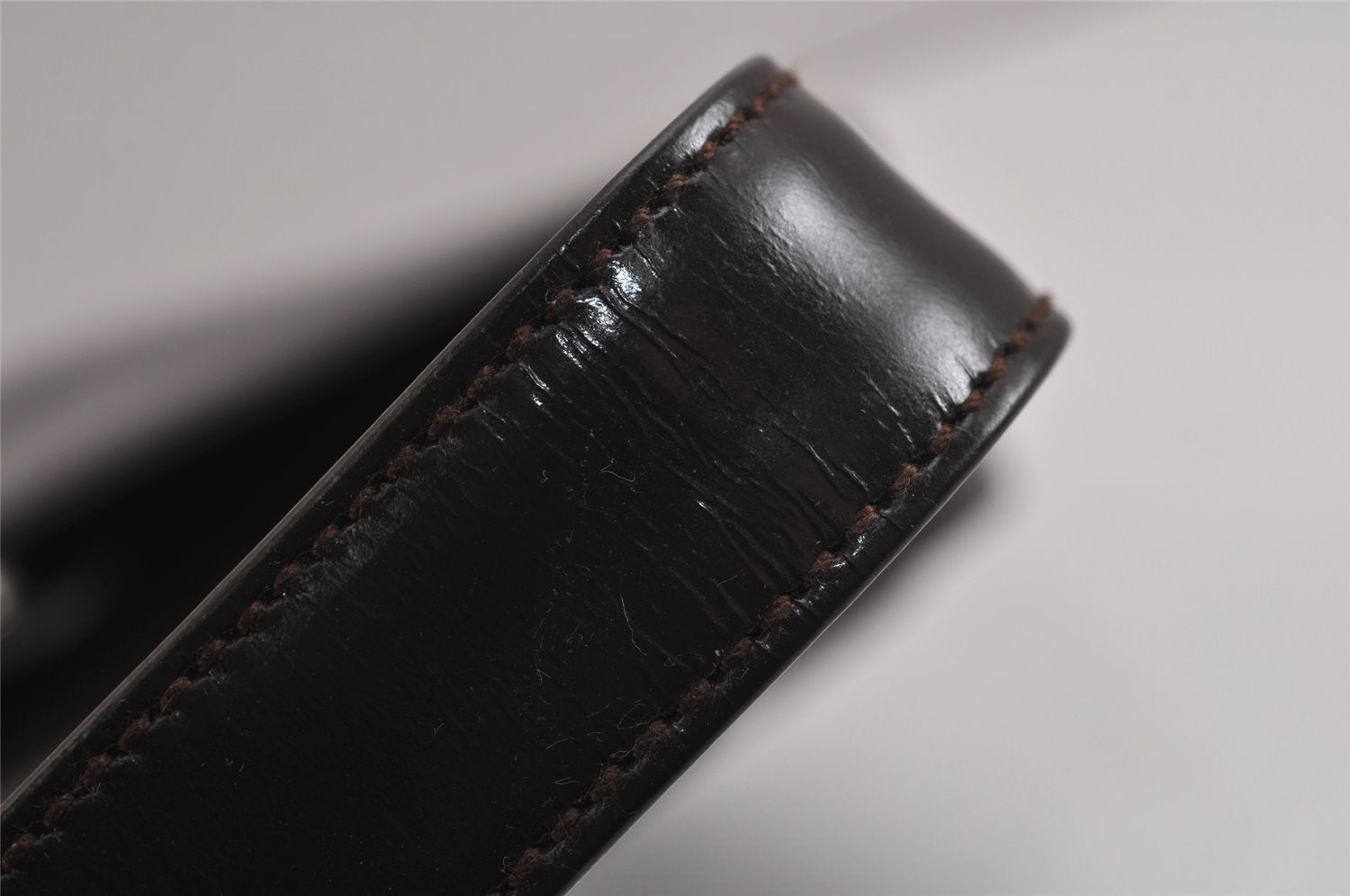 Authentic GUCCI Vintage Shoulder Hand Bag Purse GG Enamel Brown 9373J