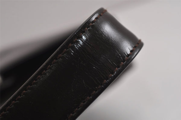 Authentic GUCCI Vintage Shoulder Hand Bag Purse GG Enamel Brown 9373J