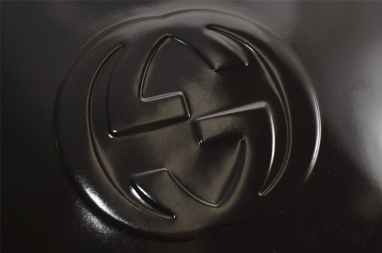 Authentic GUCCI Vintage Shoulder Hand Bag Purse GG Enamel Brown 9373J