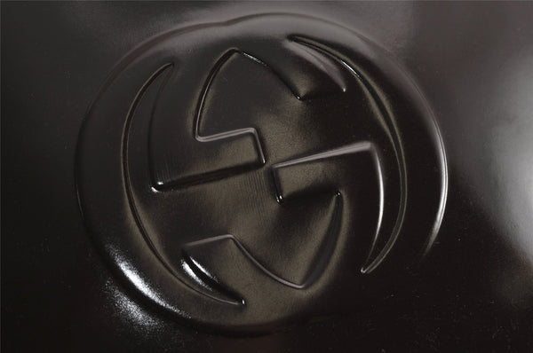 Authentic GUCCI Vintage Shoulder Hand Bag Purse GG Enamel Brown 9373J