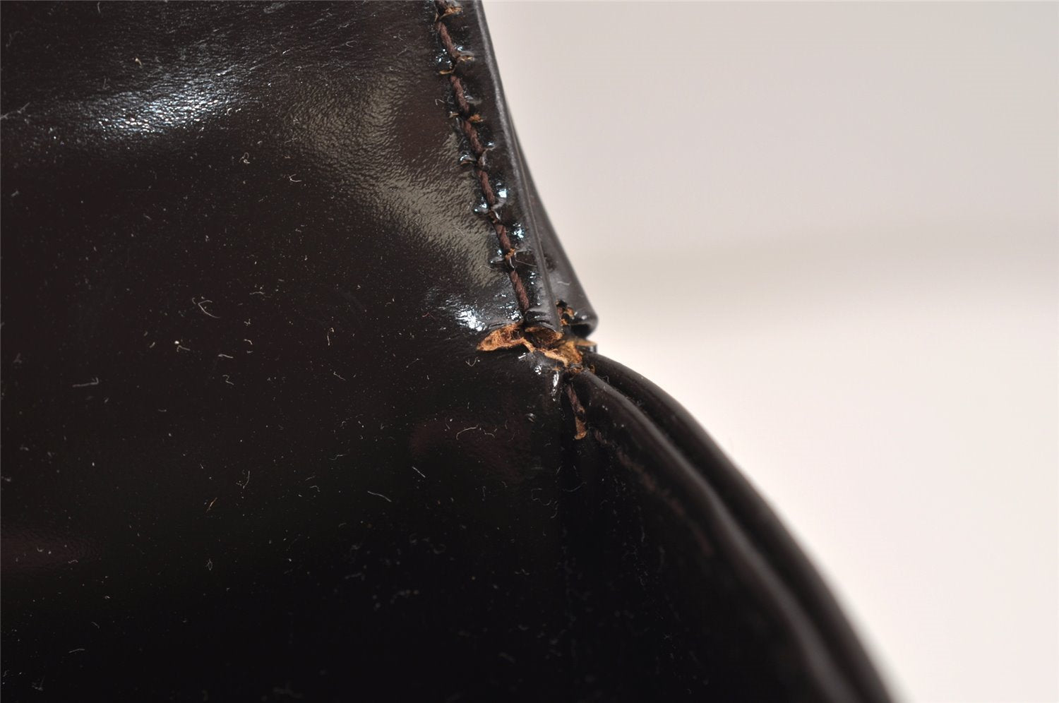 Authentic GUCCI Vintage Shoulder Hand Bag Purse GG Enamel Brown 9373J