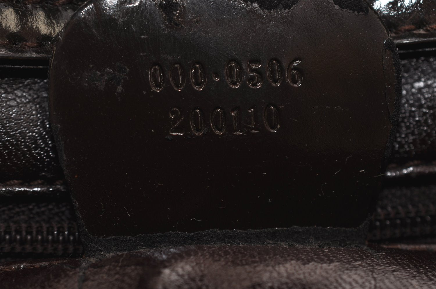 Authentic GUCCI Vintage Shoulder Hand Bag Purse GG Enamel Brown 9373J