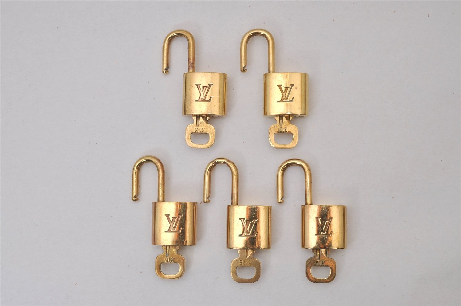 Authentic Louis Vuitton Padlock & Keys 10Set LV 9374I