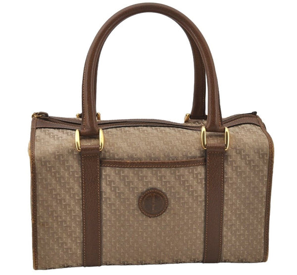 Authentic GUCCI Hand Boston Bag Purse GG Canvas Leather Brown Junk 9375I