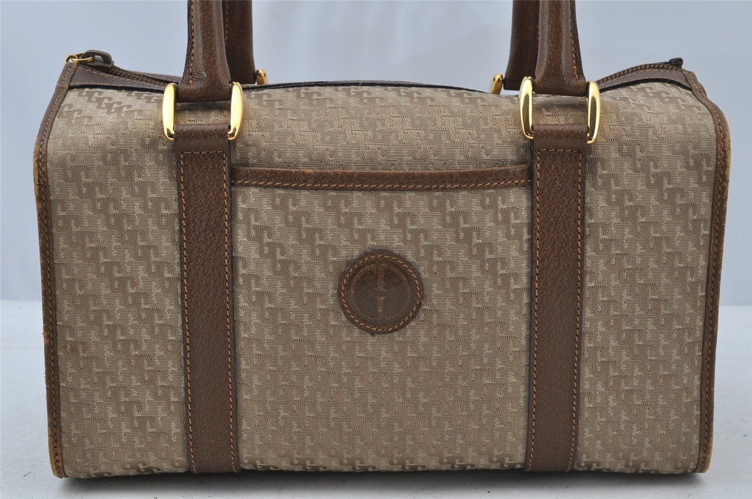 Authentic GUCCI Hand Boston Bag Purse GG Canvas Leather Brown Junk 9375I