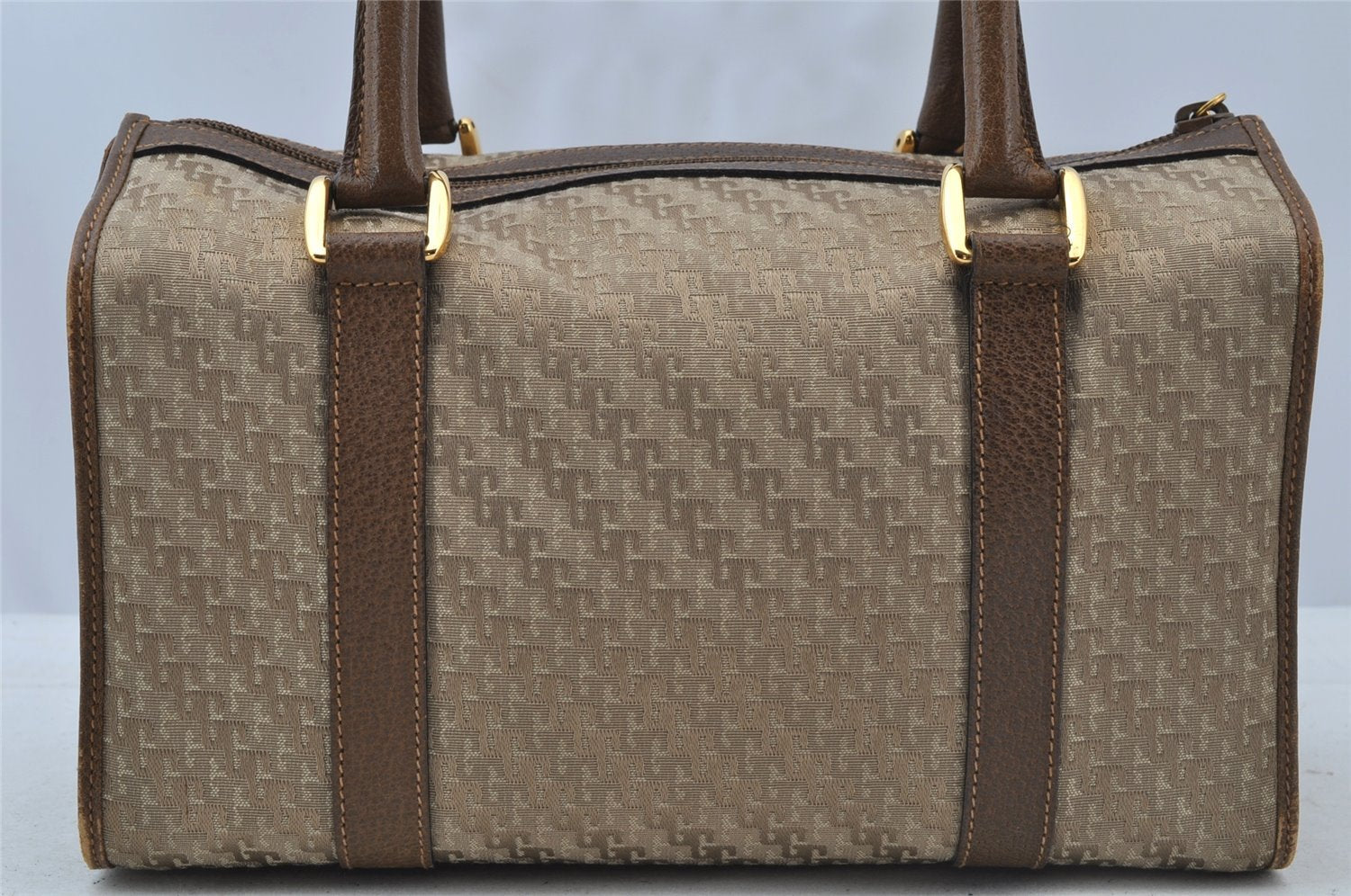 Authentic GUCCI Hand Boston Bag Purse GG Canvas Leather Brown Junk 9375I