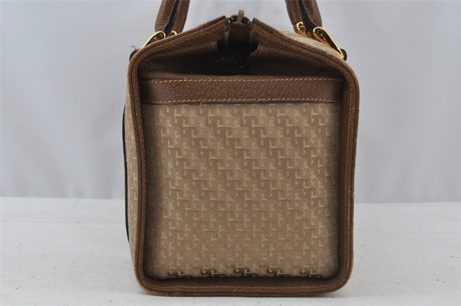 Authentic GUCCI Hand Boston Bag Purse GG Canvas Leather Brown Junk 9375I