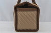 Authentic GUCCI Hand Boston Bag Purse GG Canvas Leather Brown Junk 9375I