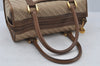 Authentic GUCCI Hand Boston Bag Purse GG Canvas Leather Brown Junk 9375I