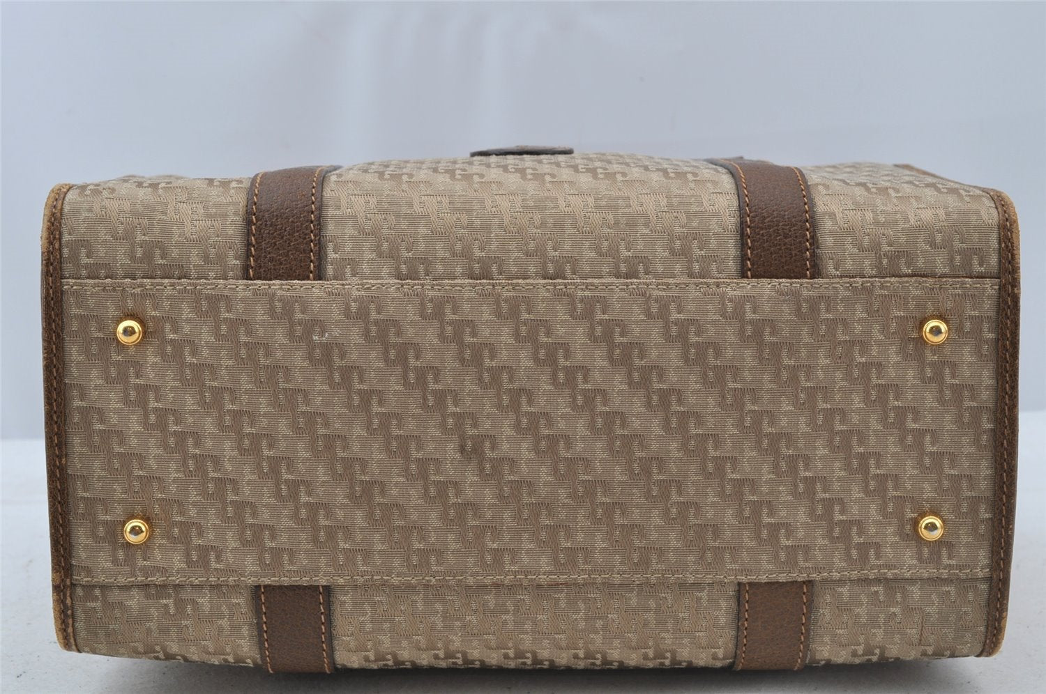 Authentic GUCCI Hand Boston Bag Purse GG Canvas Leather Brown Junk 9375I