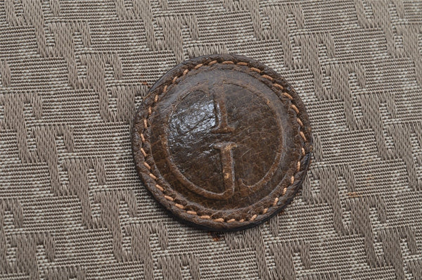 Authentic GUCCI Hand Boston Bag Purse GG Canvas Leather Brown Junk 9375I