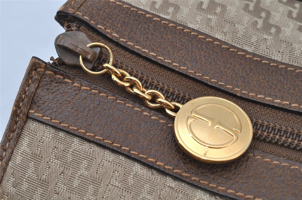 Authentic GUCCI Hand Boston Bag Purse GG Canvas Leather Brown Junk 9375I