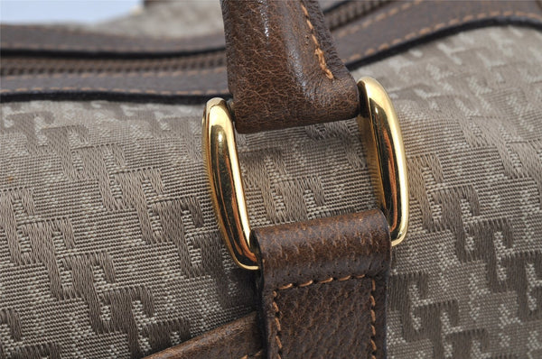 Authentic GUCCI Hand Boston Bag Purse GG Canvas Leather Brown Junk 9375I