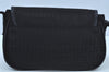 Authentic FENDI Zucchino Shoulder Cross Bag Purse Canvas Leather Black 9376G