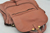 Authentic Chloe Marcie Leather 2Way Shoulder Hand Bag Purse Brown Pink 9377I