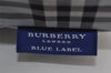 Authentic BURBERRY BLUE LABEL Check Tote Bag Nylon Leather Light Blue 9378I