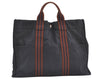 Authentic HERMES Vintage Fourre Tout MM Hand Tote Bag Canvas Navy 9378J