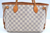 Authentic Louis Vuitton Damier Azur Neverfull PM Tote Bag N51110 LV 9379G