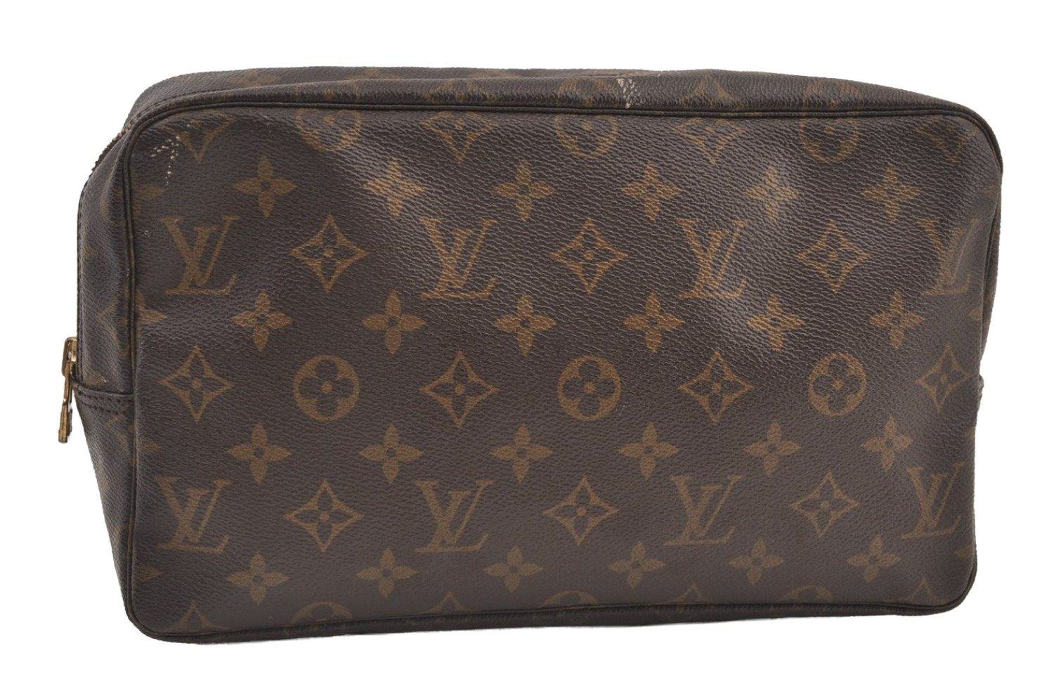 Auth Louis Vuitton Monogram Trousse Toilette 28 Clutch Hand Bag M47522 LV 9380J