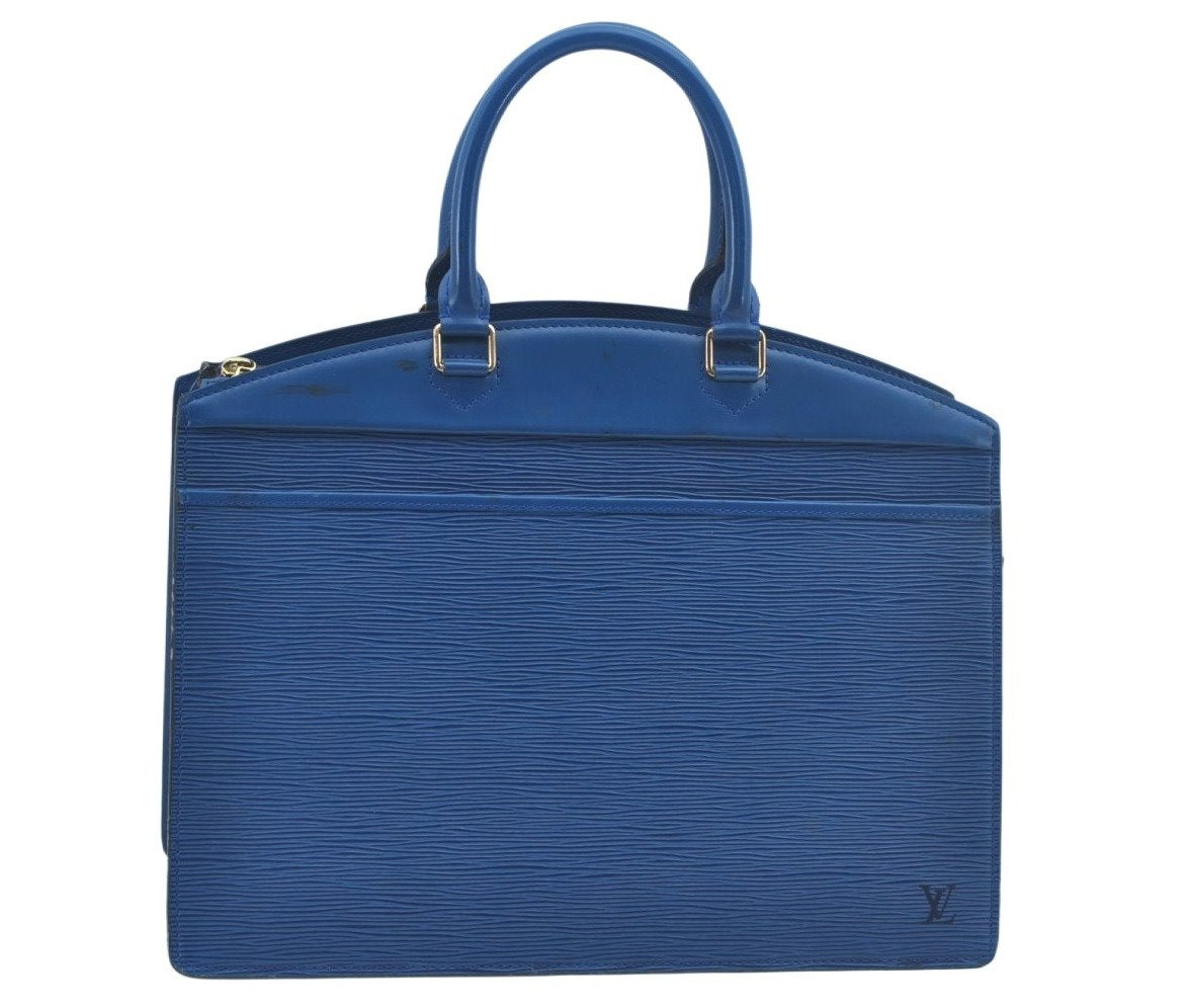 Authentic Louis Vuitton Epi Riviera Hand Bag Blue M48185 LV Junk 9382G