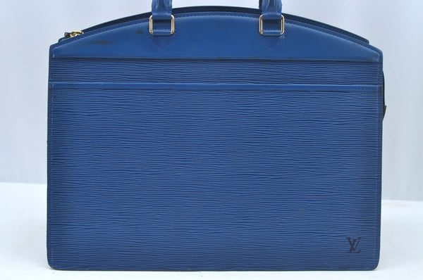 Authentic Louis Vuitton Epi Riviera Hand Bag Blue M48185 LV Junk 9382G