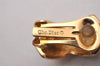 Authentic Christian Dior Clip-On Earrings Rhinestone Gold Plated CD 9382I