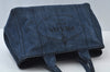 Authentic PRADA Vintage M Denim Tote Hand Bag Blue 9384I