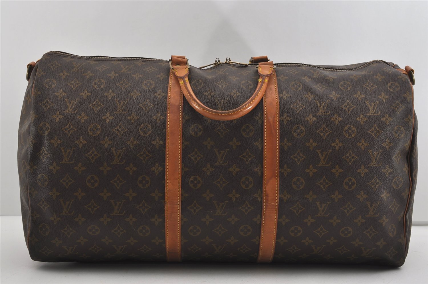 Authentic Louis Vuitton Monogram Keepall Bandouliere 60 M41412 Boston Bag 9387I