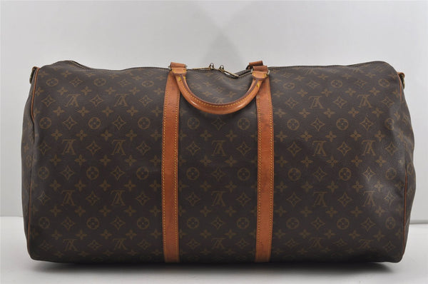 Authentic Louis Vuitton Monogram Keepall Bandouliere 60 M41412 Boston Bag 9387I