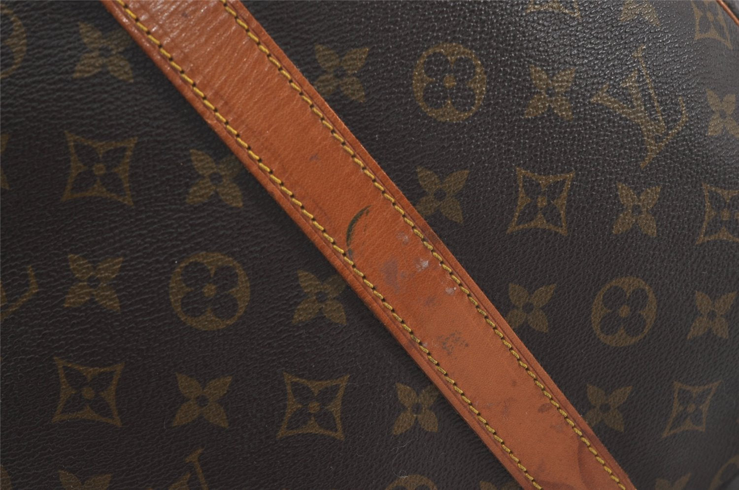 Authentic Louis Vuitton Monogram Keepall Bandouliere 60 M41412 Boston Bag 9387I